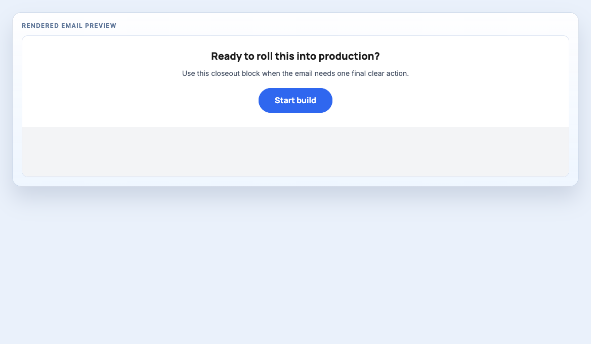 Accent CTA rendered email block preview