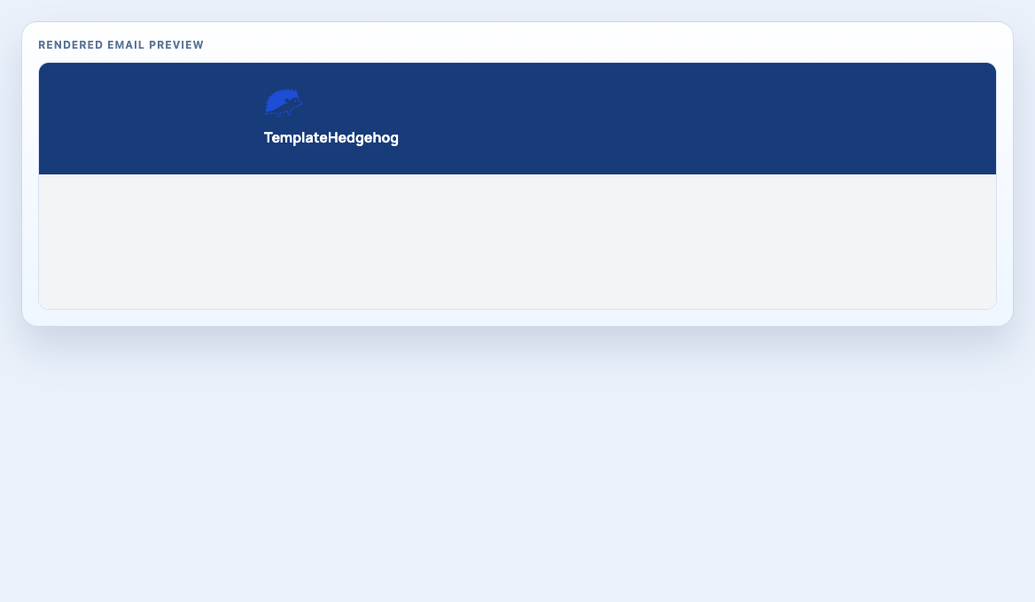 Header Blue Brand rendered email block preview