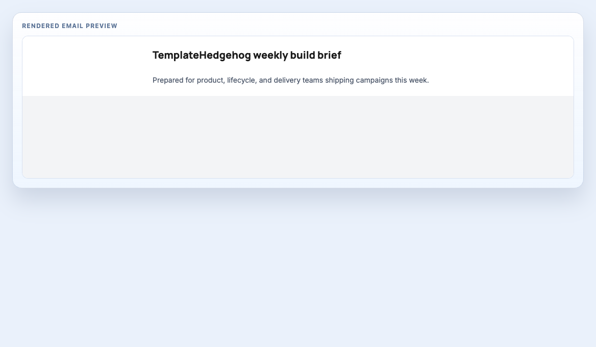 Header rendered email block preview