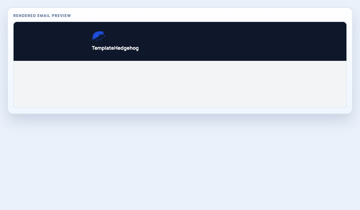 Header Dark Brand rendered email block preview